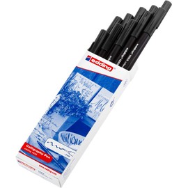 edding 1255 calligraphy pen - black - box of 10 - calligraphy nib 5 mm - fibre pen for paper, wood, terracotta, canvas - hand lettering, bullet journals, thank you cards, calligraphy books