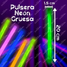 30 Pulseras Neon Gruesa Cyalume Luz Fosforescente Glow Stick