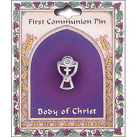The Healing Corner 1st Communion Pin Chalice Holy Communion Gift Boys Girls Crystal stones