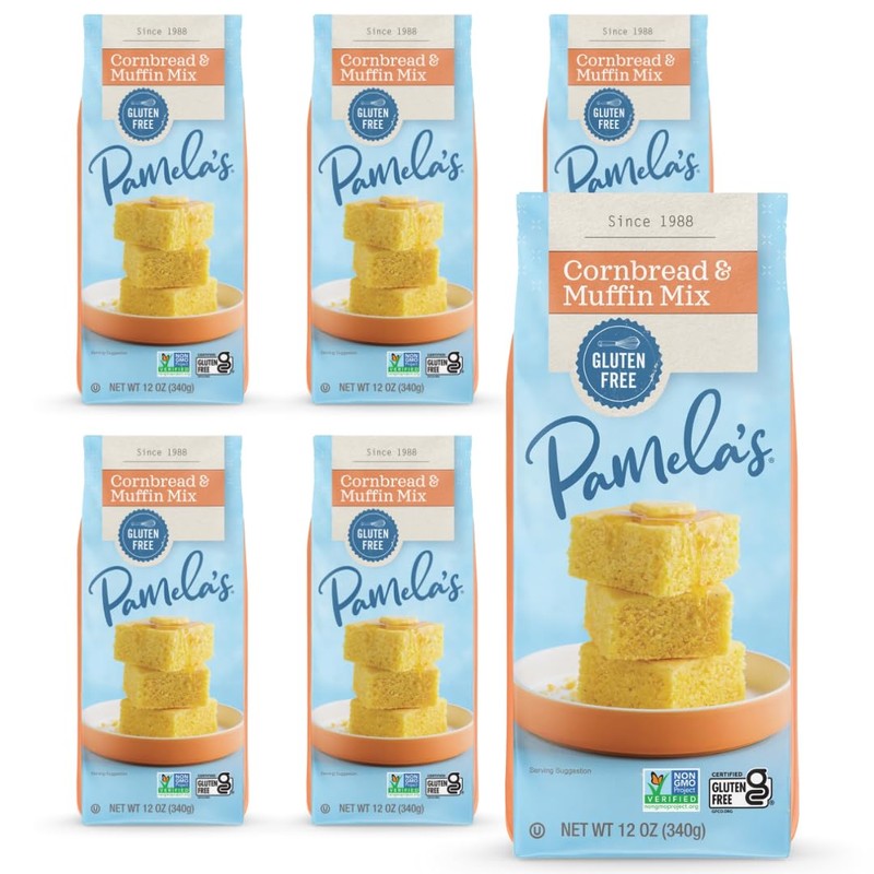 Pamela's Gluten Free Cornbread & Muffin Mix, Organic Corn, 12