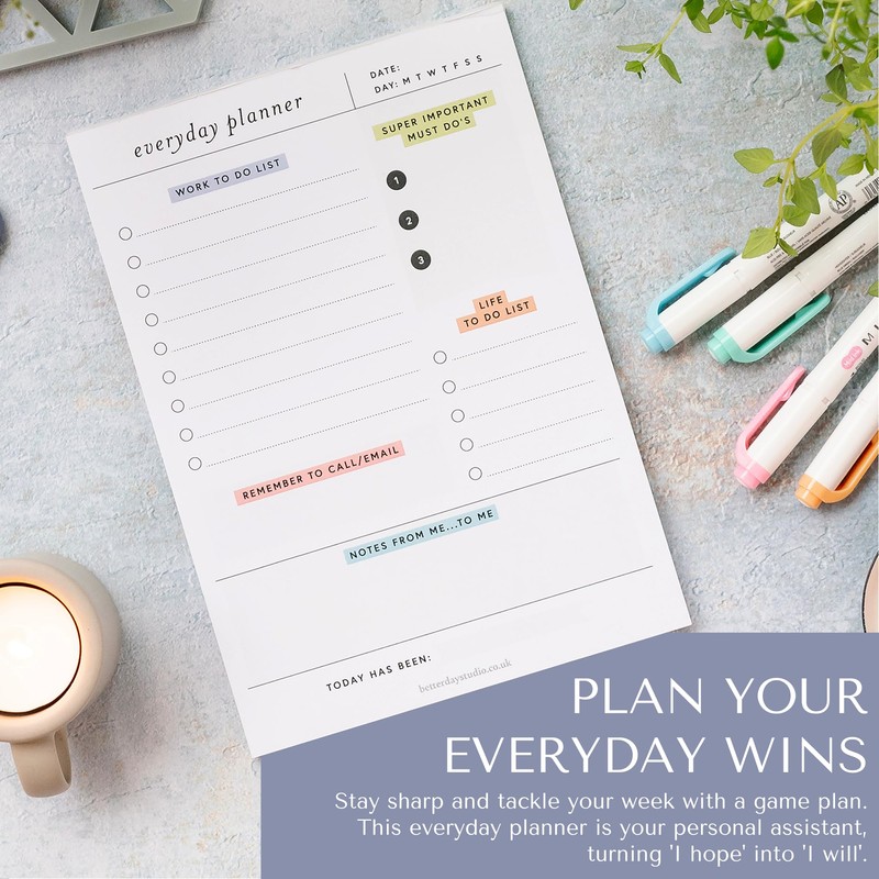 Everyday Planner - Daily Planner Notepad | To Do List