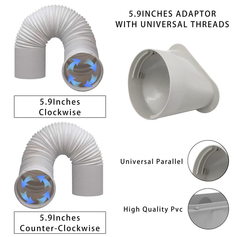Portable Air Conditioner Window Vent Kit, 5.9 Inch Diameter 59