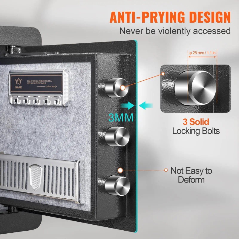 1.2 Cubic Feet Steel Security Home Safe Digital Keypad Fire-Proof
