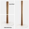 Buruis Wood Paper Towel Holder, Marble Base Modern Decorative Countertop