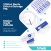 5 Pack 2000ml Urine Drain Bag with Anti Reflux System