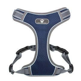 DYAprWu No Pull Dog Harness Adjustable Reflective Harness No Choke Escape Proof Harness Step in Harness for Small Medium Large Dogs Cats (Small, Navy)