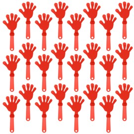 ZCYSRLQIN 24 Pcs Coral Red Hand Clappers 7.5 Inch Clappers Noisemakers Noise Makers Party Favors Plastic Clapper Sporting Events Cheers Ball Dance Basketball Football Noisemakers（Coral Red）