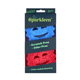 Sparkleen Smiley Color Sponges - Scratch-Free Multipurpose Dish Sponges for Kitchen, Bathroom & Household Cleaning