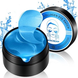 Hicream 24k Gold Eye Mask,60pcs Smoothing Eye Patches,Moisturizing Eye Gel Patches Comfort Skin Care - Specification: Collagen , Quatity: 2 counts