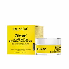 REVOX B77 - Zitcare AHA BHA PHA Resurfacing Cream, 50 ml, Crema Facial Piel Grasa y Mixta, Limpia Poros, Reduce Puntos Negros, Alisa la Piel, Equilibr