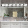 Ship in US,45" Modern Chrome 7-Light LED Vanity Light, Square