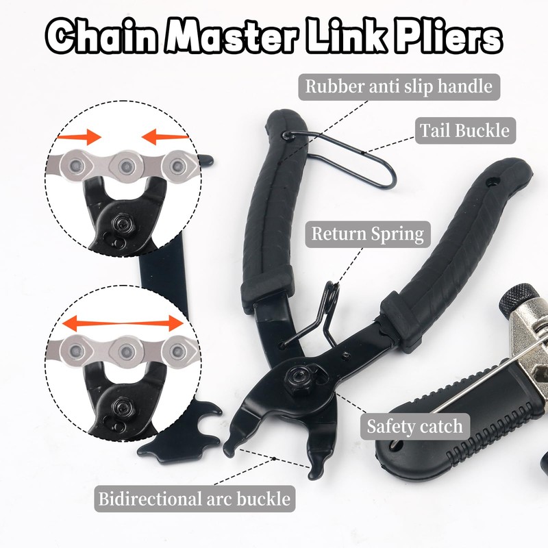 3Pcs Universal Bicycle Chain Tool Set, Portable Chain Master Link