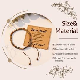 Inspirational Gifts Bracelets for Women: Healing Natural Red Creek Jasper Stone Bracelets - Positive Affirmations Get Well Soon Gifts - Mother's Day Christmas Thanksgiving Valentine Birthday Gifts for Mom from Daughter Son