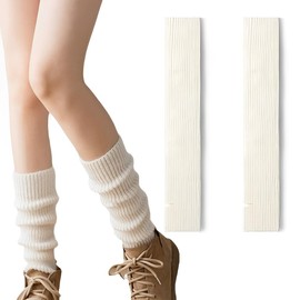 EIHI 1 Pair Leg Warmers Women's Girls Ballet Leg Warmers with Heel Hole Leg Warmers Ballet Yoga Leg Warmers Leg Warmers Leg Warmers Approx. Support Stockings (One Size, White), a