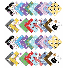 Soimoi 40Pcs Kawai Print Cotton Precut Fabrics for Quilting Craft Strips 2.5x42inches Jelly Roll - Multicolor