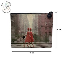 Canvas Bag - Young Women New York Ladies 60s Manhattan Vintage - Linen Look Cosmetic Bag - Purse - 15 x 10 cm New York Ladies 15 x 10 cm Cosmetic Bag, New York Ladies, Cosmetic bag