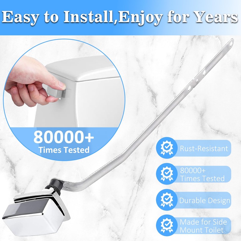 Side Mount Toilet Handle Replacement Compatible with Kohler K-1128497-CP, Left