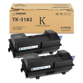 LOVPAIN TK-3182 TK3182 Black Toner Cartridge: 2-Pack TK-3182 Toner Cartridge (1T02T70USV) Replacement for Kyocera TK3182 Works with ECOSYS M3655idn P3055dn Printer