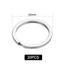 SHUBEIEUMI Pack of 20 key rings, diameter 25 mm, stainless