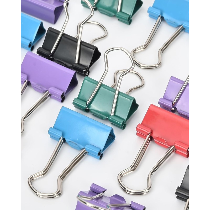 CUARUSUIKA Binder Clips Set,40Pack, 1 in Small Clip, Paper Clips