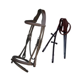 Exion English Hunter Jumping Bridle for Horses with Removable Flash Soft Yet Strong Rubber Reins | Royal Hunter Bridle | English Bridle for Horses