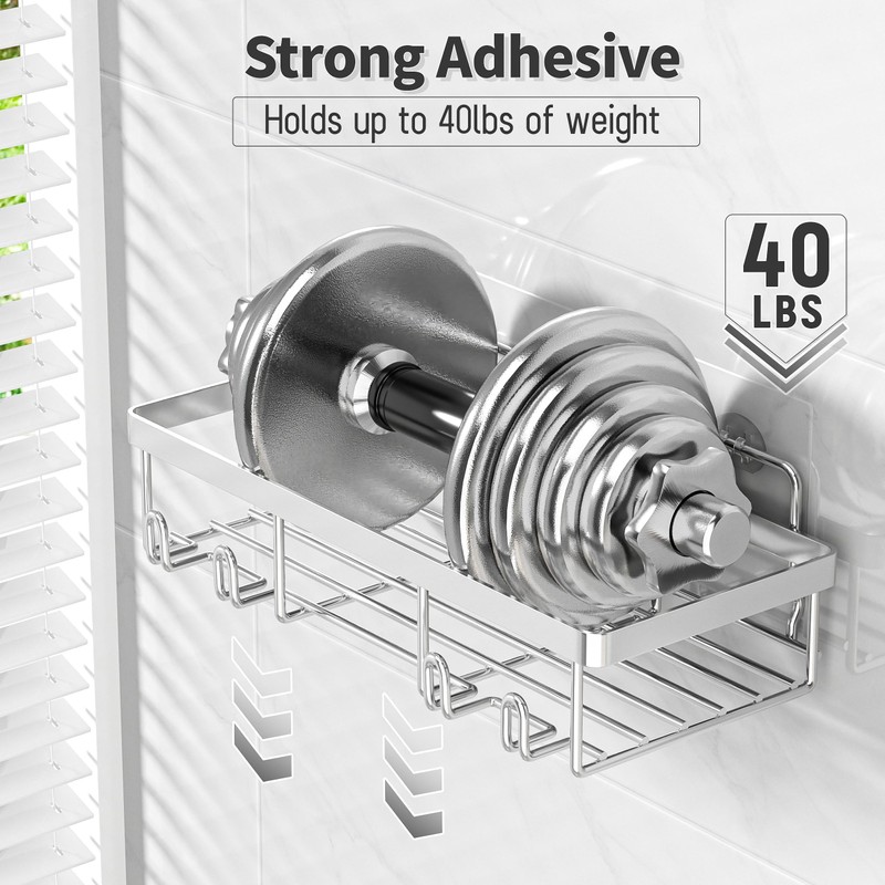 Liuoud 10 Pack Shower Caddy for Inside Shower Silver Bathroom