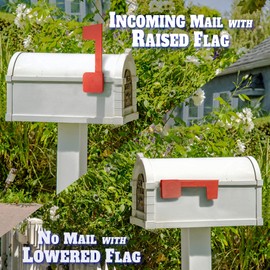 Anley Universal Outgoing Mail Mailbox Flag for Wood, Metal & Stucco - Rust Resistant Iron Alert Postal Carrier Raised Signal Flags Replacement Kit - Mounting Sticker Included (Upgraded Version, Red)