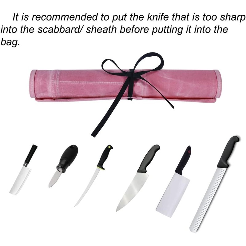 JOINDO Heavy Duty Waxed Canvas Knife Bag with 6 Slots,