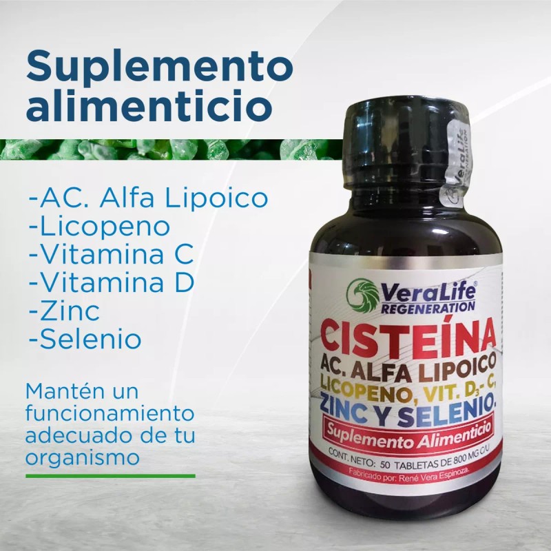 VeraLife Cisteina, Ac Alfa Lipoico Multivitaminico 50 Tab -veralife Sabor