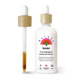 Rainbo - Reishi Mushroom Tincture - Alcohol Free - Dual Extract Mushroom Supplement - Immune Support, Mood, Sleep, Liquid Reishi Supplement, Vegan, Non GMO, 3.4 fl oz