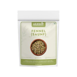 AEJESOP Organic Fennel Seeds, Saunf, Indian Spice - 3.5 oz (100g)