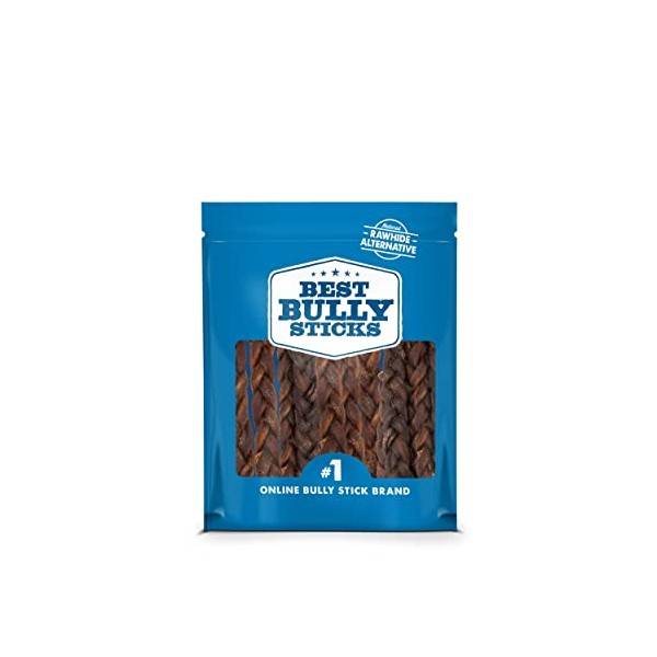 Best Bully Sticks All Natural 5 Inch Braided Beef Collagen