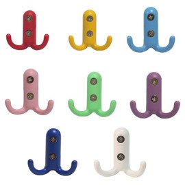 ImyHok Kids Coat Hook Colorful Wall Mount Cute Decorative Metal Closet Hooks for Hanging Towels Backpack Keys Decor Children's Room Nursery 8 Pack