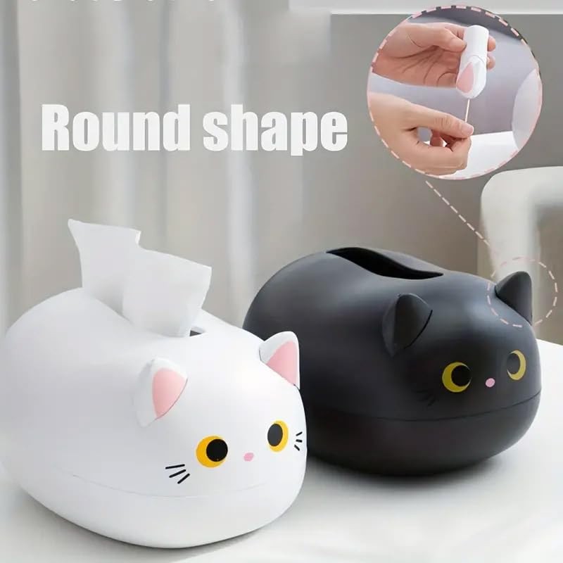 AIMALL Creative Cat Tissue Box with Toothpick Holder, Multifunctional ABS