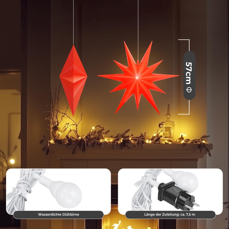 OVILUM 2D Star 57cm (Red)