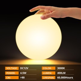 GZV RV Interior Lighting, 4.5 Inch RV Led Ceiling Puck Lights 12V, RV Boat Interior Light, Dimmable Light for Camper Travel Trailer Motorhome, 6Pack(3000K with Warm Light)