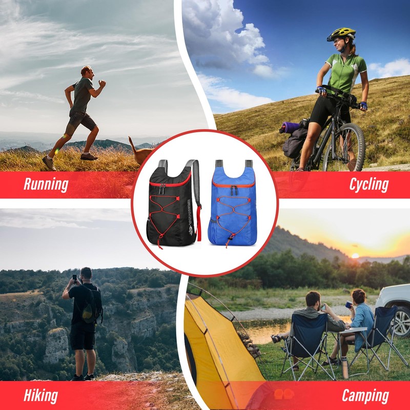 Sahunfri 2 Pcs Ultra Lightweight Backpack, Foldable Backpack Water Resistant