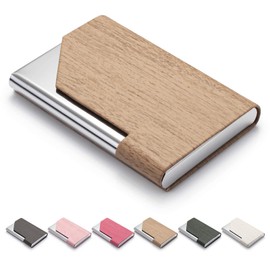 FACATH Business Card Holder for Women and Men, Business Card Holder - PU Leather Business Card Holder Credit Card Holder ID Case / Wallet Bag with Magnetic Closure (Light Apricot)