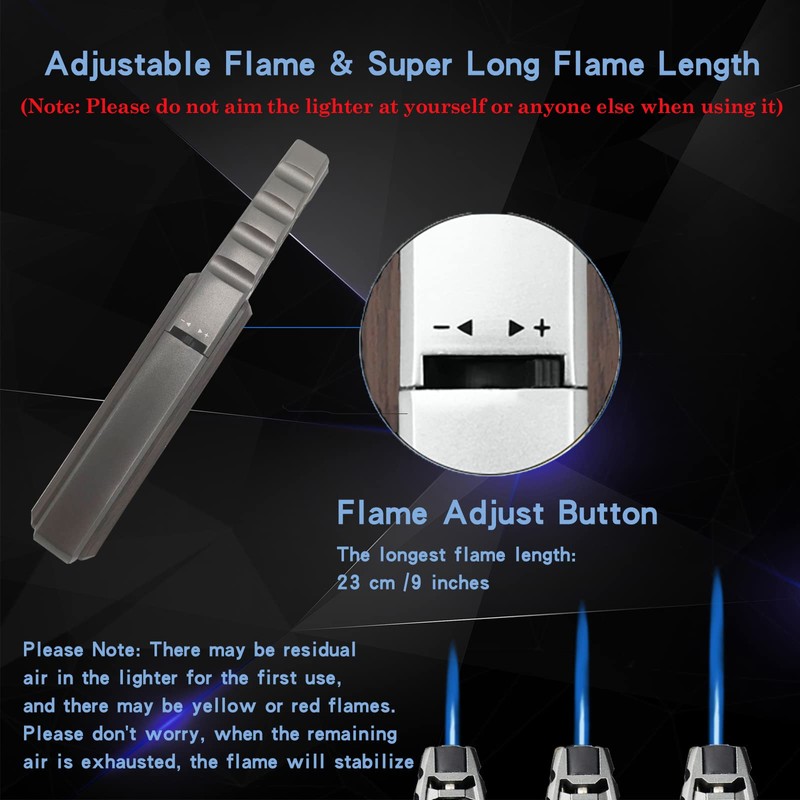 DOUBFIVSY Butane Torch Lighter, Refillable Kitchen Cooking Torch with Safety
