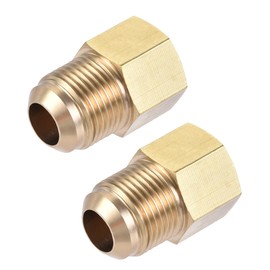 uxcell Brass Pipe fitting, 1/2 SAE Flare Male 3/8 SAE Female Thread, Tubing Adapter Connector, for Air Conditioner Refrigeration