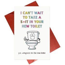 Funny New Home Card,Housewarming Card,New Toilet Card,Rude New House Cards