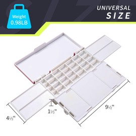 LANTIFY Watercolor Palette Airtight for Travel Painting - 28 Wells Empty Water Color Pallet with Lid and 4 Mixing Trays - Water Based Paints Organizer for Plein Air