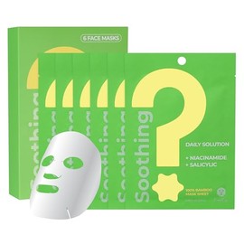 FreeGo Soothing Daily Solution Niacinamide Salicylic Acid Facial Mask Sheet (6-Pack) | K-Beauty Skincare to Repaired Soothed Skin