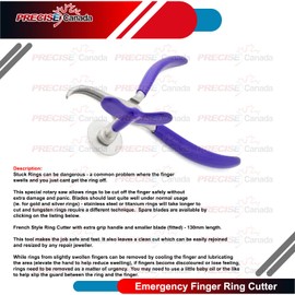 PRECISE CANADA Heavy Duty Emergency Finger Ring Cutter Surgi Grade Steel 6-1/2" PVC Grips