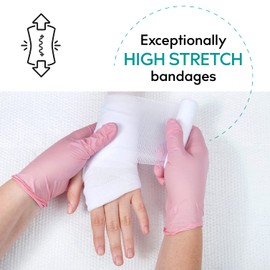 Medrull Set of 10 Muslin Bandages 8 cm x 4 m – Fixation Bandages Large – Bandage Material Ultra Crepp