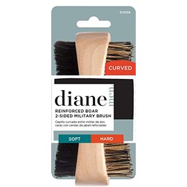 Diane Firm Reinforced Boar and Nylon Bristle Curved Two-Sided Wave Brush for Men, Dual-Sided Design for Forming and Maintaining Waves, Contoured Shape for Comfort and Control