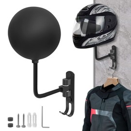 SDLDEER Motorcycle Helmet Mount Wall, 1 Piece Versatile Helmet Mount, Wall Mounted Helmet Holder Wall for Motorcycle Helmet, Jacket, Caps, Rugby Helmet