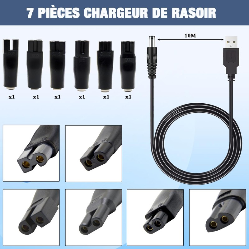 Shaver Charger, Universal Cable for Various Brands