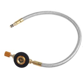 Anwangda Gas Stove Adapter Hose Connector Outdoor Regulator Burner Flexible Picnic Oven Switch Portable Camping Hose Connector for Outdoor Sports Camping Hiking BBQ (Silver)