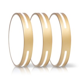 Wheatronic Gold Flush Mount Ceiling Light Fixture LED,24W Bathroom Light Fixture Ceiling Mount Dimmable Set of 3,12 inch Close to Ceiling Light Fixture 5CCT for Kitchen, Bedroom, Living Room